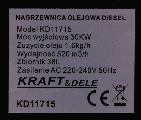 Nagrzewnica olejowa 30kW KD11715