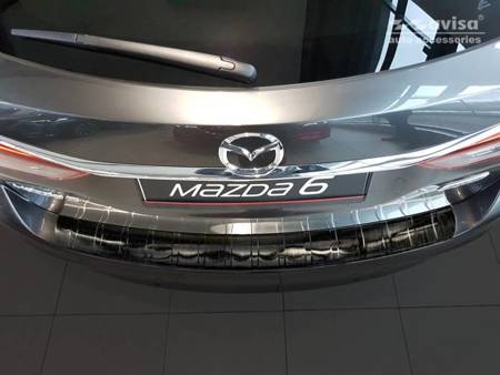 Nakładka na zderzak tylny do Mazda 6 Kombi Stal (czarna)