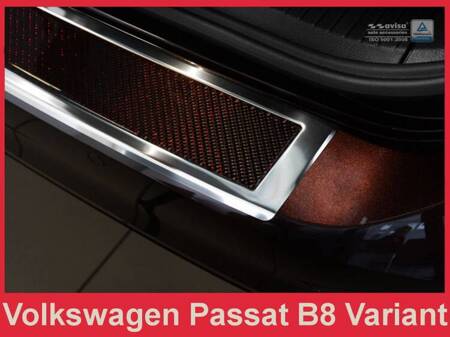 Nakładka na zderzak tylny do Volkswagen Passat B8 Carbon+Stal