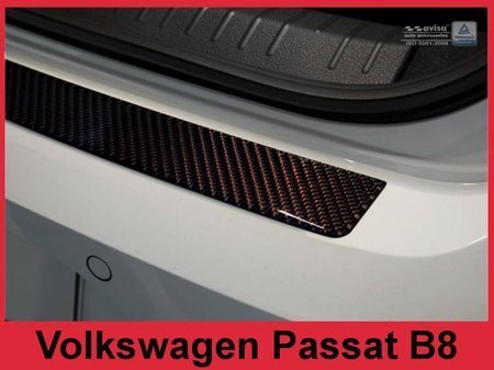 Nakładka na zderzak tylny do Volkswagen Passat B8 Carbon (czarno-czerwony)