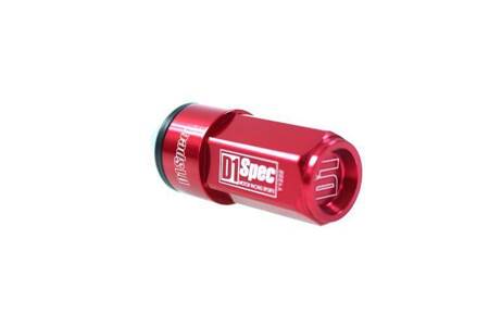 Nakrętki M12x1.25 2w1 Stal 55mm D1Spec Orginal Red Stożek Heptagon