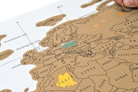 Obraz plakat Mapa świata - zdrapka