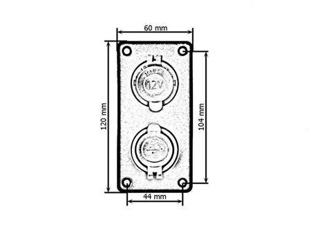 Panel podwójny 1xUSB 3.1A, 1xZ