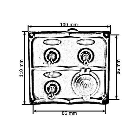 Panel przełączników 12V SPST/ON-OFFx3, 1xGZ, 2B 15A IP68