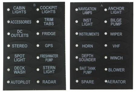 Panel przełączników 12V SPST/ON-OFFx5, 2xUSB, 3B 15A IP68