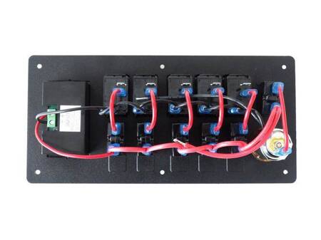 Panel przełączników ALU,ON-OFFx5, 1xZ, BA 3x5A 2x10A 1x15A IP68