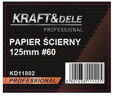 Papier ścierny 50szt. krążek 125mm P60 na rzep KD11802