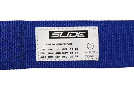 Pasy sportowe SLIDE 4p 2" Blue Homologacja E4