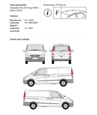 Platforma dachowa bagażnik Mercedes Vito  L2H1 W639 