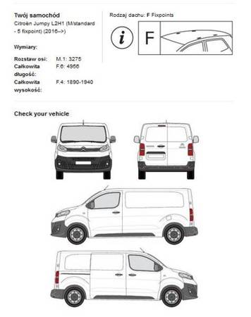 Platforma dachowa bagażowa Cruz Citroen Jumpy III