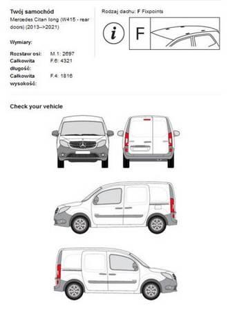 Platforma dachowa bagażowa Renault Kango Van L1 20