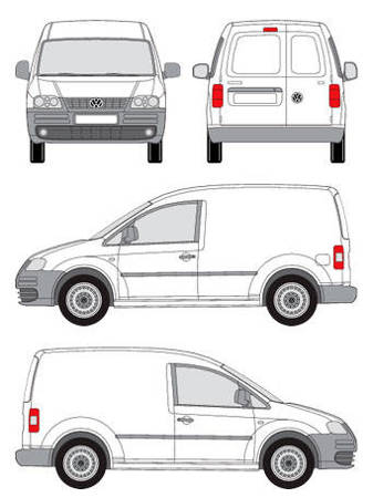 Platforma dachowa bagażowa VW Caddy 2007-2011 krótki