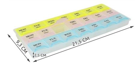 Pojemnik pudełko organizer na leki Tygodniowy 7 dni 3x1 dzień