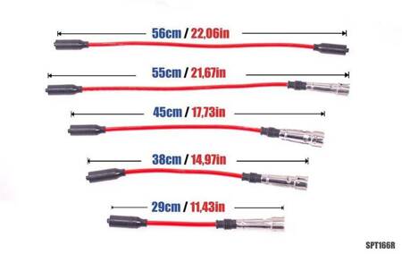 Przewody zapłonowe PowerTEC AUDI 80 VW GOLF JETTA PASSAT VENTO 84-99 Czerwone