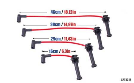 Przewody zapłonowe PowerTEC FORD FIESTA FOCUS FUSION MONDEO 98-04 Czerwone