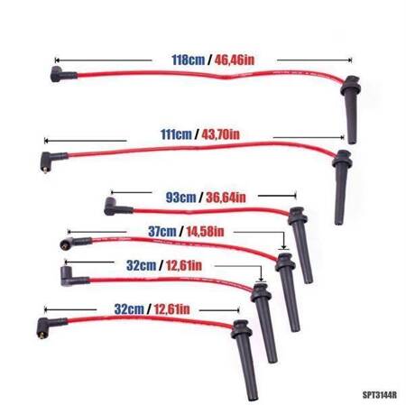 Przewody zapłonowe PowerTEC FORD MONDEO ST220 3.0 V6 02-07 Niebieskie