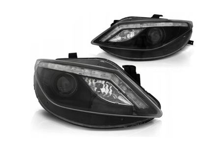 Reflektory Seat Ibiza 6j 08-12 Black Kieruniek Led