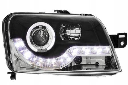 Reflektory lampy przednie Fiat Panda 03- Black Led