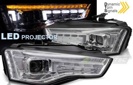 Reflektory led led chrom seq pasują do Audi A5 11-16