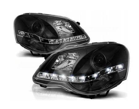 Reflektory przednie VW Polo 9N3 BLACK DAYLIGHT