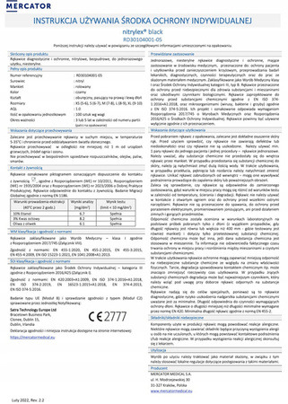 Rękawice nitrylowe czarne Mercator Nitrylex Black rozmiar S 100 szt.