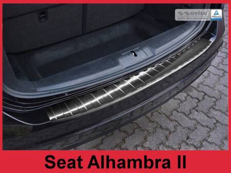 SEAT ALHAMBRA 2 Czarna nakładka (listwa) ochronna na zderzak tylny