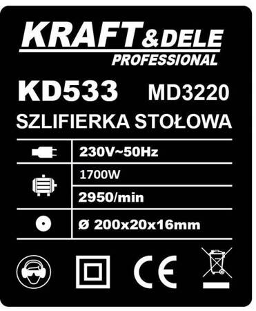 SZLIFIERKA STOŁOWA TARCZOWA KAMIENIOWA 200MM KD533