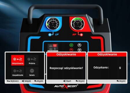 Stacja serwisu klimatyzacji AUTOSCAN X930PRO R134a lub R1234yf język polski