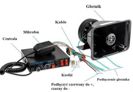 Sygnał 9 ton z mikrofonem 200W