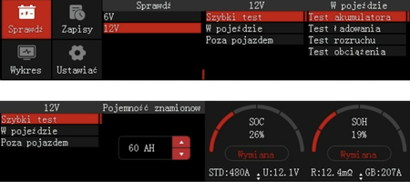 TESTER BATERII AKUMULATORÓW JĘZYK POLSKI PRO-TEST