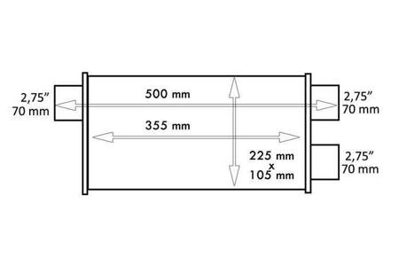 Tłumik Środkowy Tylny 70mm TurboWorks LT 409SS