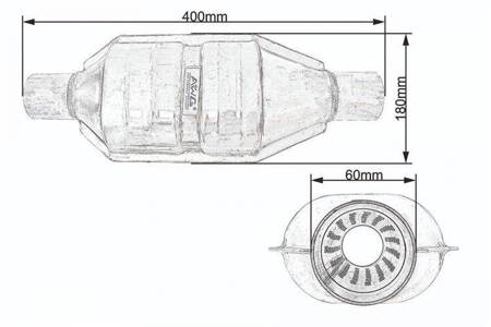 Tłumik w obudowie katalizatora fi 60 AWG