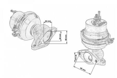 Wastegate zewnętrzny TurboWorks 38mm 0.5-1 Bar Purple