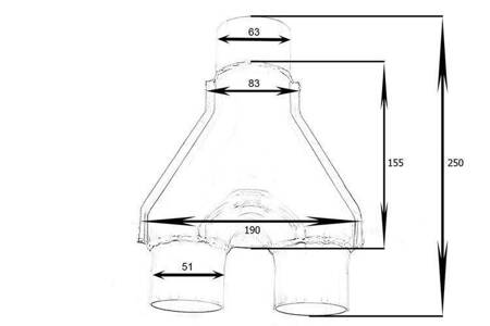 Y-Pipe trójnik wydechowy 51/63 mm