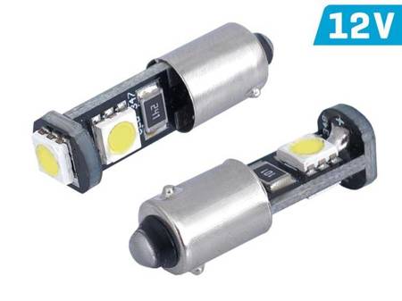 Żarówka VISION H6W BAX9s 12V 3x 5050 SMD LED, CANBUS, biała, 1 szt.