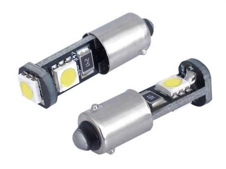 Żarówka VISION H6W BAX9s 12V 3x 5050 SMD LED, CANBUS, biała, 1 szt.