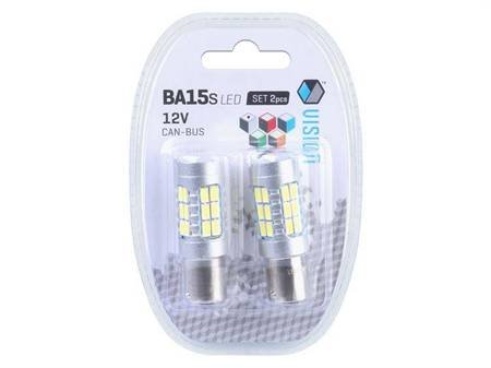 Żarówka VISION P21W BA15s 12/24V 27x 5730 SMD LED, z soczewką, CANBUS, biała, 2 szt.