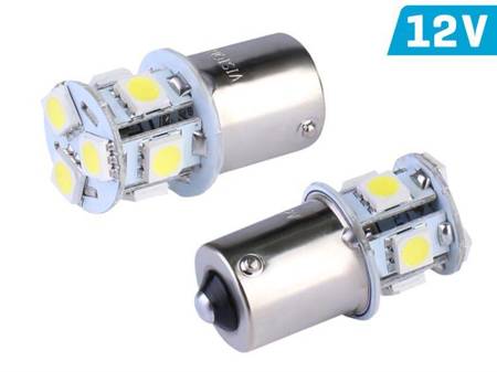 Żarówka VISION P21W BA15s 12V 8x 5050 SMD LED, biała, 2 szt.