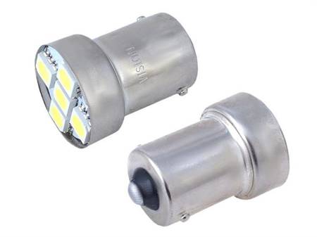 Żarówka VISION R5W/R10W BA15s 12V 5x 5050 SMD LED, biała, 2 szt.