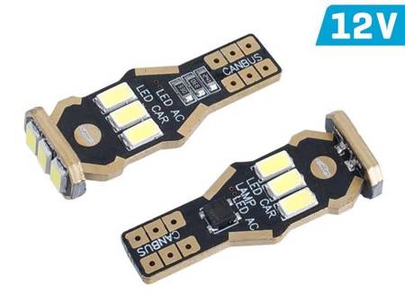 Żarówka VISION T15 (W16W) 12V 9x 5730 SMD LED, nonpolar, CANBUS, biała, 2 szt.