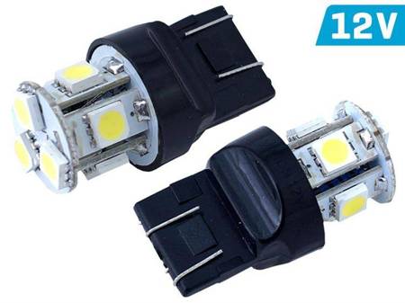 Żarówka VISION W21/5W (T20q) 12V 8x 5050 SMD LED, biała, 2 szt.