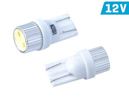 Żarówka VISION W5W (T10) 12V 1x HP LED, aluminiowa oprawka, biała, 2 szt.