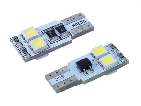 Żarówka VISION W5W (T10) 12V 4x 5050 SMD LED, CANBUS, biała, 2 szt.