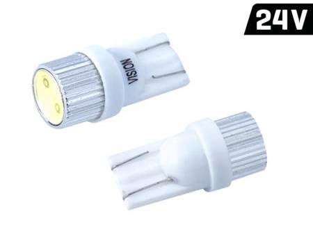 Żarówka VISION W5W (T10) 24V 1x HP LED, aluminiowa oprawka, biała, 2 szt.