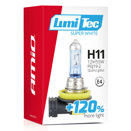 Żarówka halogenowa H11 12V 55W LumiTec Super White +120% AMIO-02139