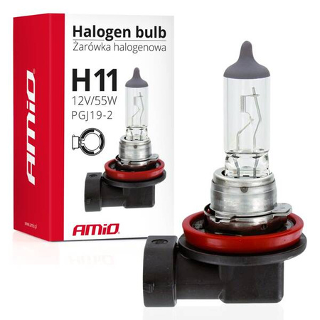 Żarówka halogenowa H11 12V 55W filtr UV (E4) AMIO-01159