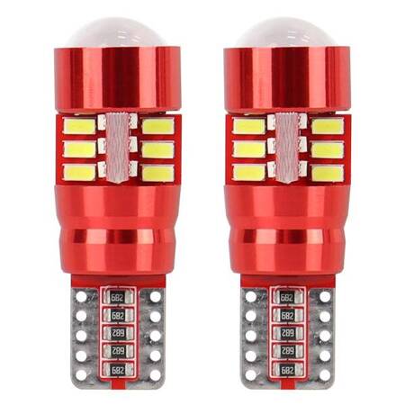 Żarówki LED CANBUS 27SMD 3014 T10e W5W White 12V 24V AMIO-01446