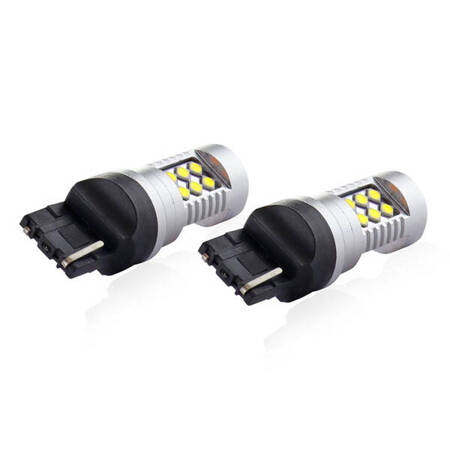 Zarówki LED CANBUS 3030 24SMD T20 7440 W21W White 12V 24V AMIO-01173