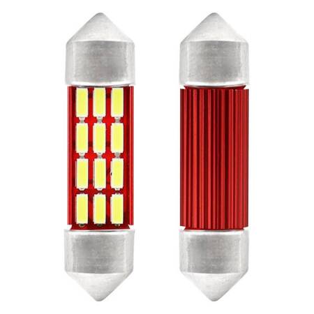 Żarówki LED CANBUS 4014 12SMD Festoon C5W C10W C3W 36mm White 12V 24V AMIO-01632