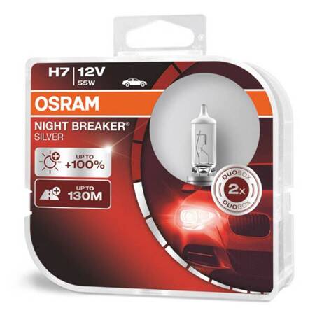 Żarówki halogenowe H7 12V NIGHT BREAKER SILVER +100% /2szt/